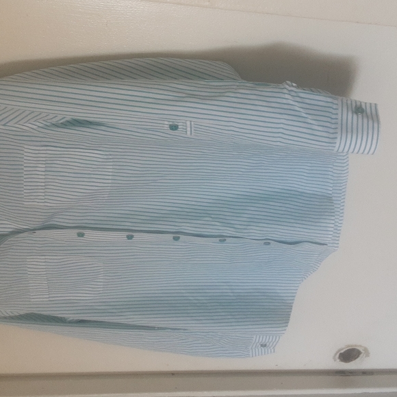 Chicos Striped Button Down Shirt Sz 0 ( S ) - Picture 3 of 6